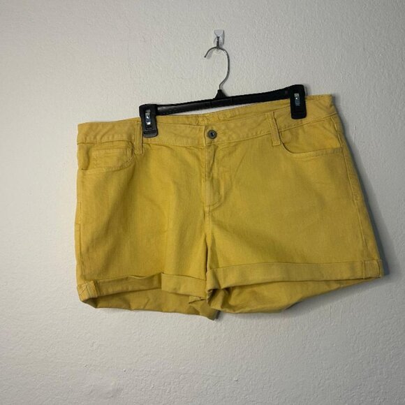 Marigold Denim Shorts with Pockets - Picture 1 of 4